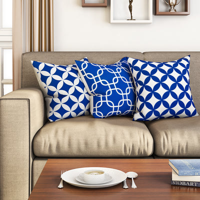 SEJ  Cotton  Geometric HD Digital Premium 16 by 16 cushion covers (Set of 3) SBCCDPM0013PNOT