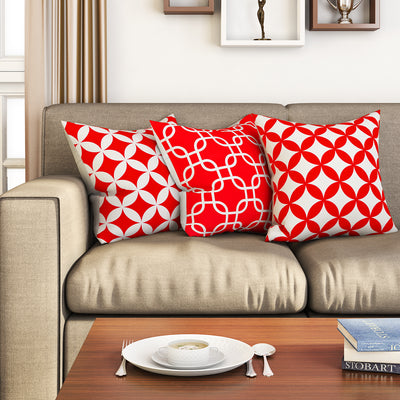 SEJ  Cotton  Geometric HD Digital Premium 16 by 16 cushion covers (Set of 3) SBCCDPM0013PROT