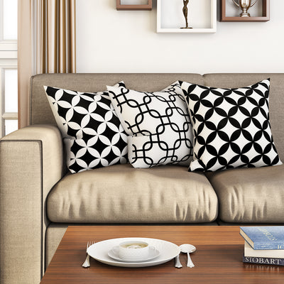 SEJ  Cotton  Geometric HD Digital Premium 16 by 16 cushion covers (Set of 3) SBCCDPM0023PBOT
