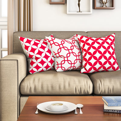 SEJ  Cotton  Geometric HD Digital Premium 16 by 16 cushion covers (Set of 3) SBCCDPM0023PPOT