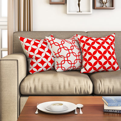 SEJ  Cotton  Geometric HD Digital Premium 16 by 16 cushion covers (Set of 3) SBCCDPM0023PROT
