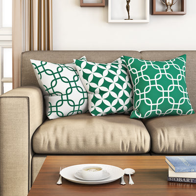 SEJ  Cotton  Geometric HD Digital Premium 16 by 16 cushion covers (Set of 3) SBCCDPM0033PAOT