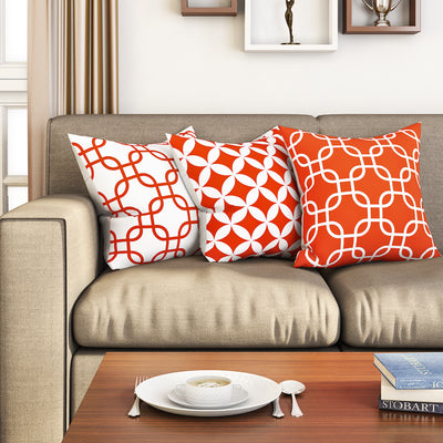 SEJ  Cotton  Geometric HD Digital Premium 16 by 16 cushion covers (Set of 3) SBCCDPM0033POOT