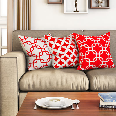SEJ  Cotton  Geometric HD Digital Premium 16 by 16 cushion covers (Set of 3) SBCCDPM0033PROT