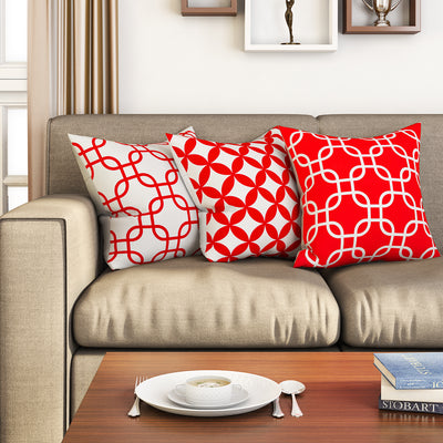 SEJ  Cotton  Geometric HD Digital Premium 16 by 16 cushion covers (Set of 3) SBCCDPM0043PROT