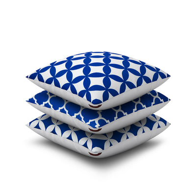 SEJ  Cotton  Geometric HD Digital Premium 16 by 16 cushion covers (Set of 3) SBCCDPM0053PNOT