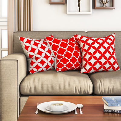 SEJ  Cotton  Geometric HD Digital Premium 16 by 16 cushion covers (Set of 3) SBCCDPM0053PROT