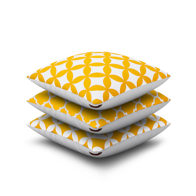 SEJ  Cotton  Geometric HD Digital Premium 16 by 16 cushion covers (Set of 3) SBCCDPM0053PYOT