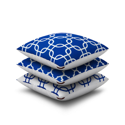 SEJ  Cotton  Geometric HD Digital Premium 16 by 16 cushion covers (Set of 3) SBCCDPM0063PNOT