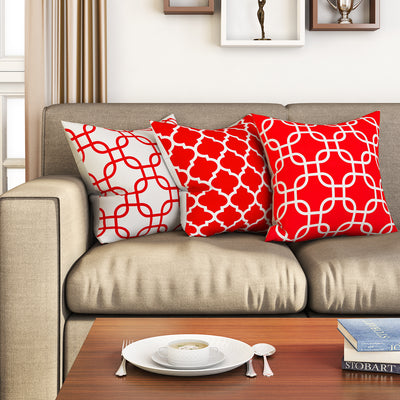 SEJ  Cotton  Geometric HD Digital Premium 16 by 16 cushion covers (Set of 3) SBCCDPM0063PROT