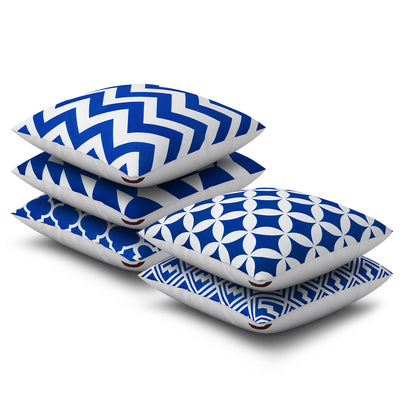 SEJ  Cotton  Geometric HD Digital Premium 16 by 16 cushion covers (Set of 5) SBCCDPM0155POT
