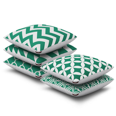 SEJ  Cotton  Geometric HD Digital Premium 16 by 16 cushion covers (Set of 5) SBCCDPM0175POT