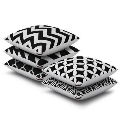 SEJ  Cotton  Geometric HD Digital Premium 16 by 16 cushion covers (Set of 5) SBCCDPM0185POT