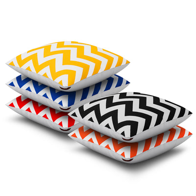 SEJ  Cotton  Geometric HD Digital Premium 16 by 16 cushion covers (Set of 5) SBCCDPM0205POT