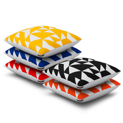 SEJ  Cotton  Geometric HD Digital Premium 16 by 16 cushion covers (Set of 5) SBCCDPM0215POT