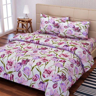 Floral Cotton Double Bedsheet Set