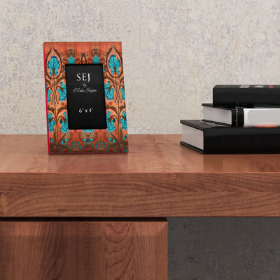 SEJ Brown Floral Print Photo Frame