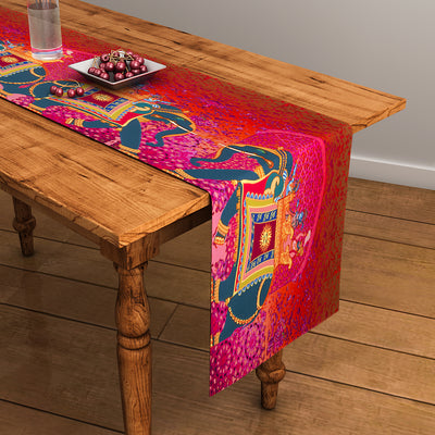 Abstract Orange Table Runner