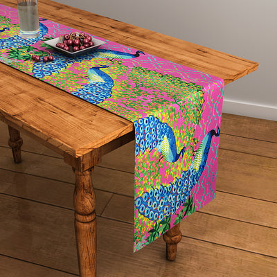 Abstract Pink Color Table Runner
