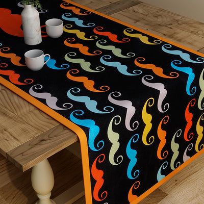 Abstract Black Table Runner