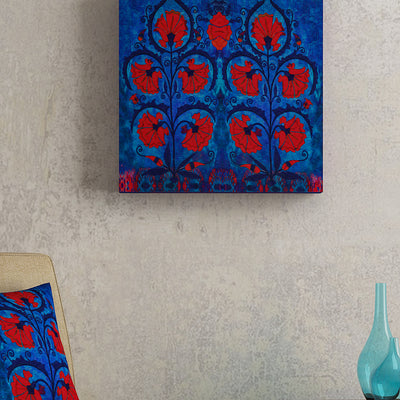 SEJ Blue Floral Framed Wall Art